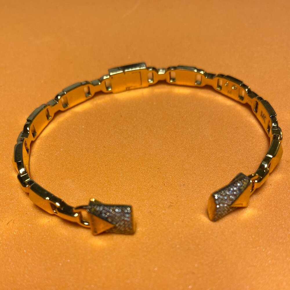 Michael Kors Mercer Link Gold Plated Sterling Silver Cuff Bracelet